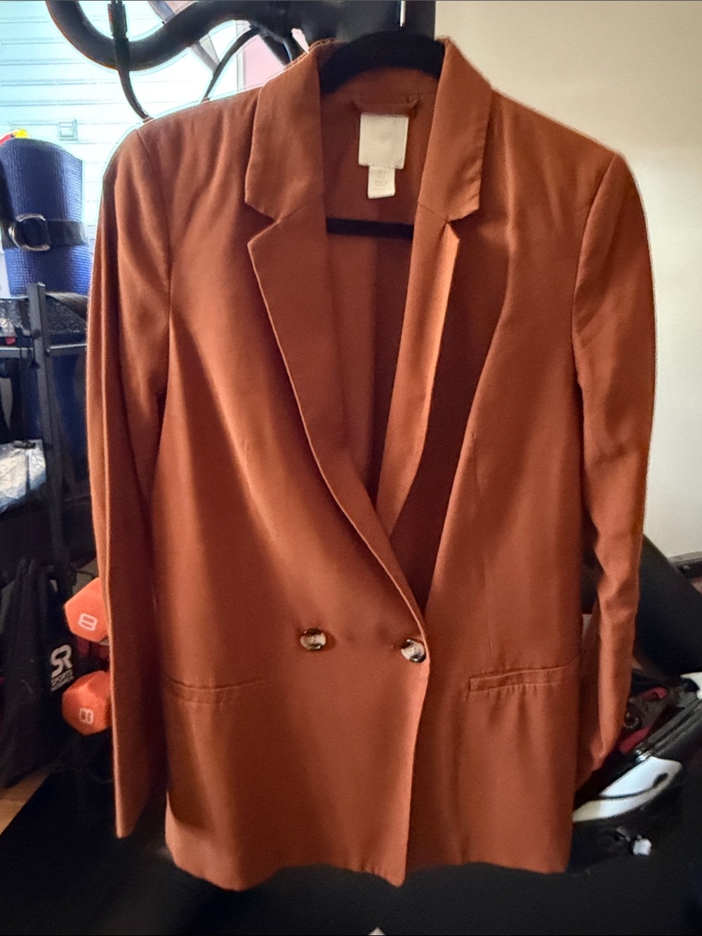H&M Women's Rust-Orange Double-Button Blazer. Sz. 4